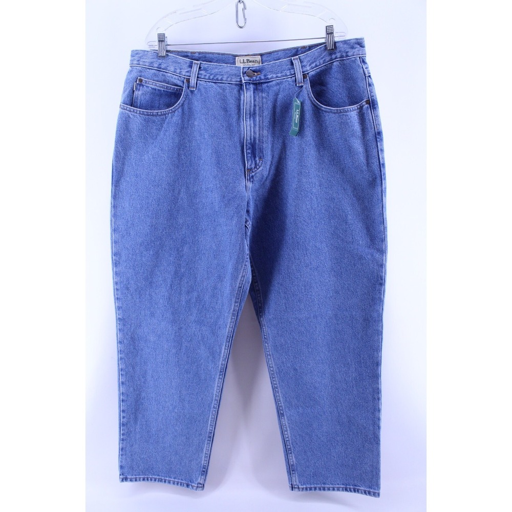 LL Bean Men's Natural Fit Double‎ L Faded Denim 100% Cotton Jeans 40x29 NWT